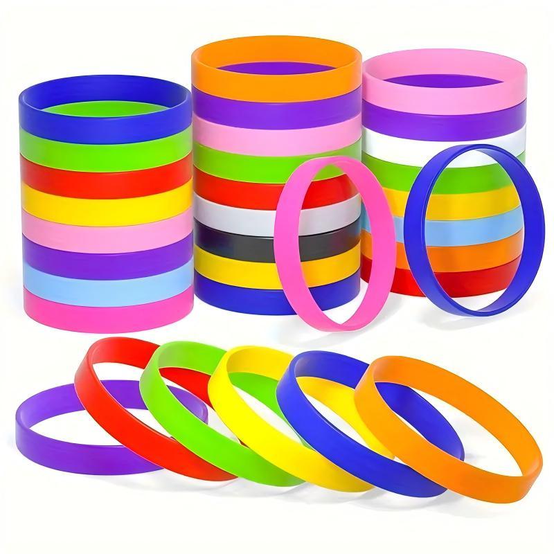 65pcs Custom Silicone Wristbands, Personalized Text